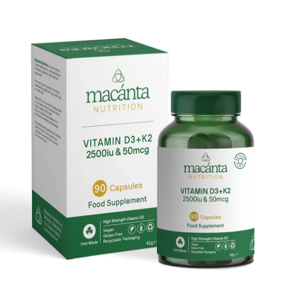 Macánta Nutrition Vitamin D3 2500iu + K2 50mcg 90s Horan's Healthstores