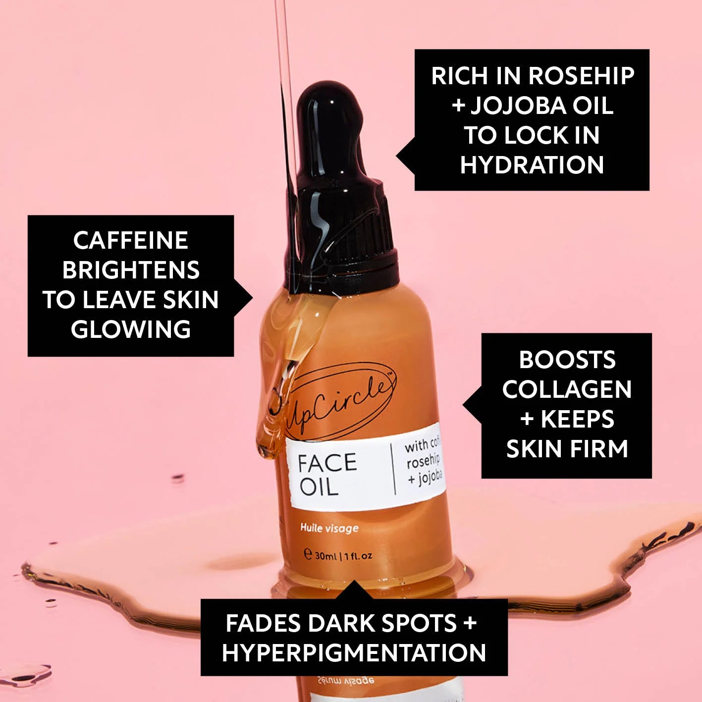 UpCircle Organic Face Oil with Coffee and Rosehip Oils 30ml