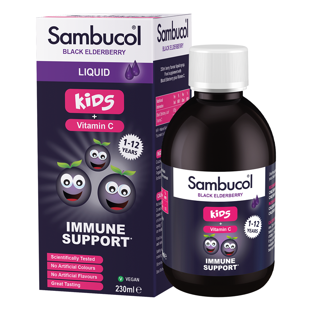 Sambucol For Kids: Black Elderberry Liquid With Vitamin C 230ml Horan's Healthstores