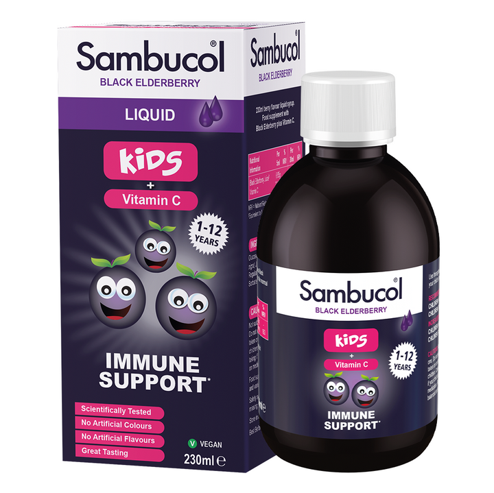 Sambucol For Kids: Black Elderberry Liquid With Vitamin C 230ml Horan's Healthstores