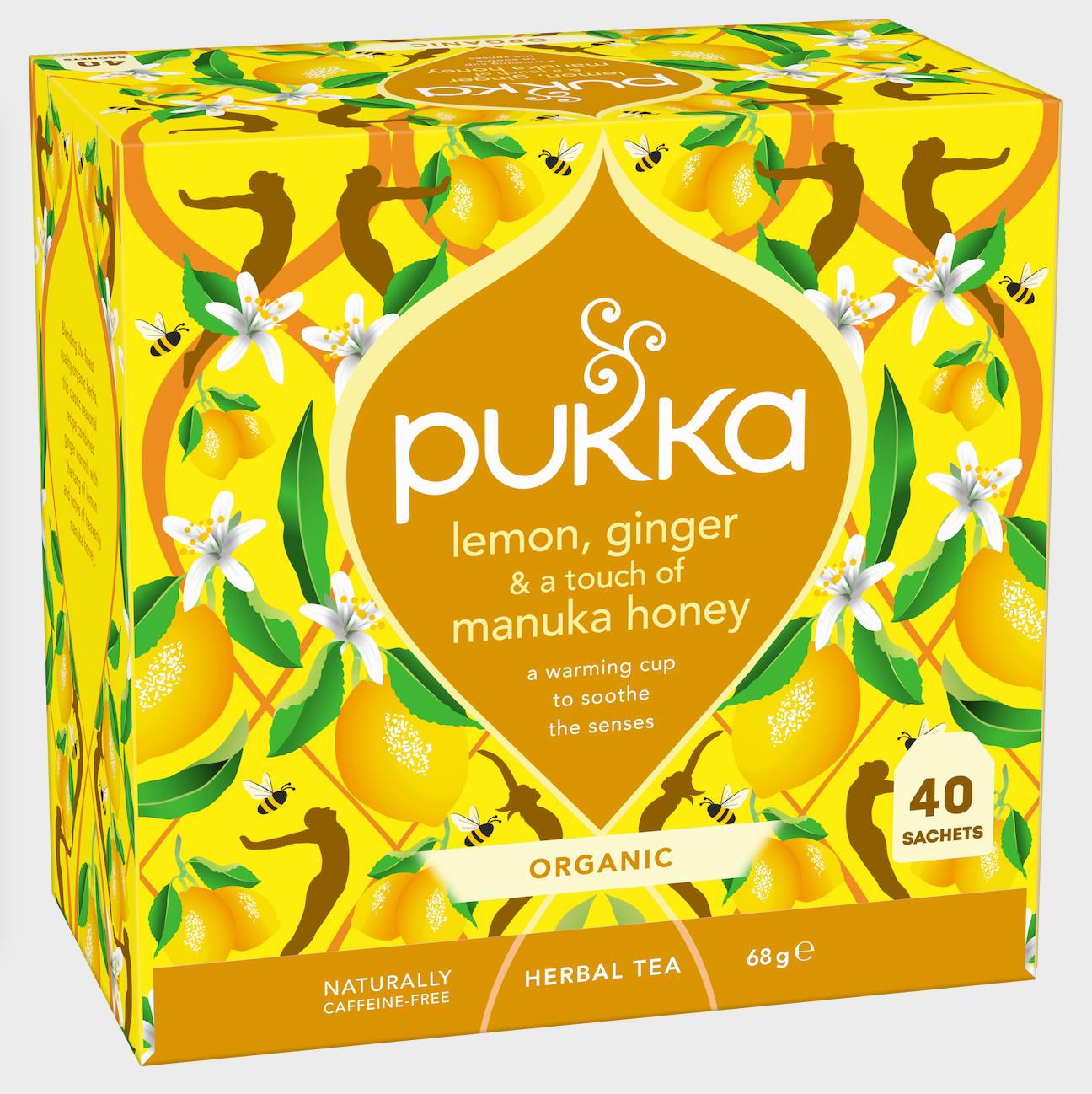 New Pukka Lemon, Ginger & a touch of Manuka Honey 40 Tea Bags