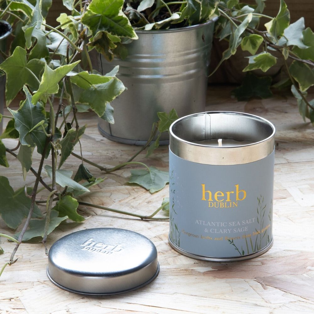 Herb Dublin Atlantic Sea Salt & Clary Sage Tin Candle