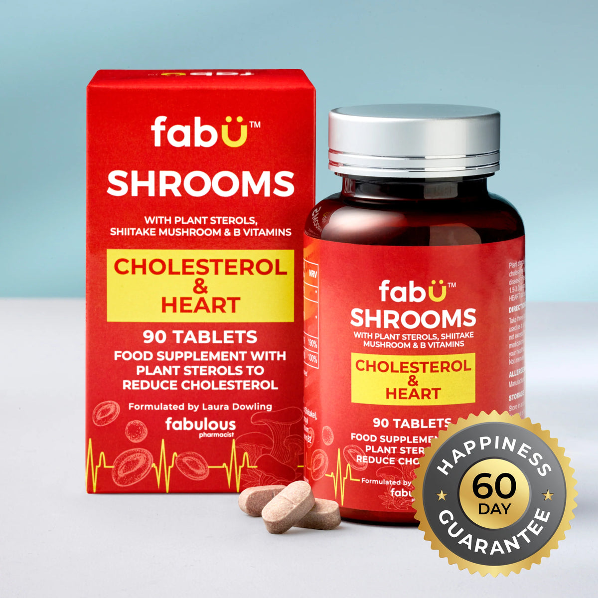 fabÜ SHROOMS CHOLESTEROL & HEART 90 tablets - Horans Healthstore