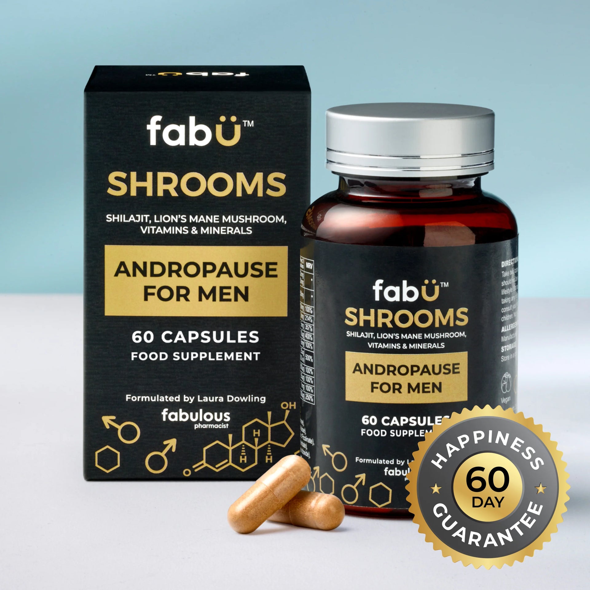 fabÜ SHROOMS ANDROPAUSE FOR MEN 60 caps Horan's healthstores