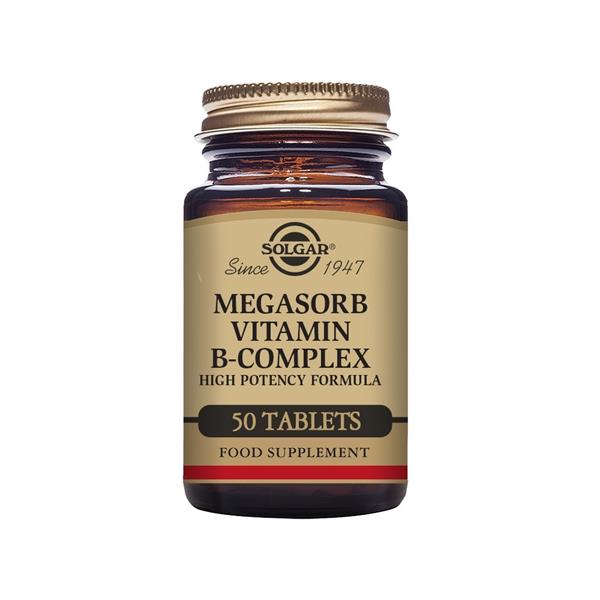 Solgar Megasorb Vitamin B-complex High Potency Tablets - Pack Of 50 - Horans Healthstore