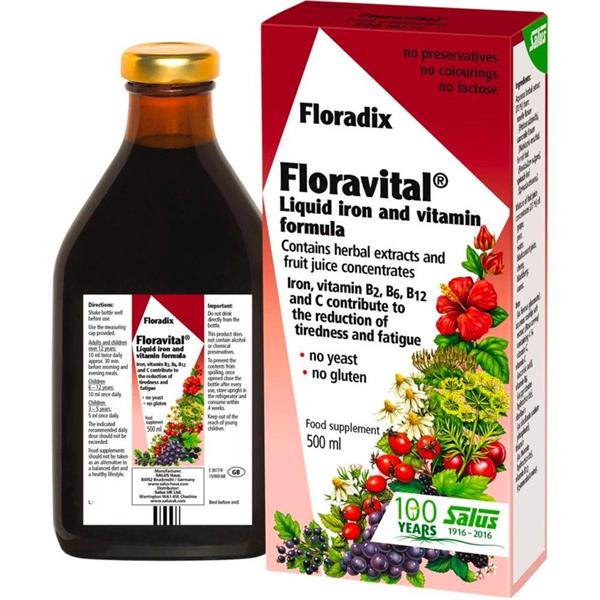 Salus Haus Floravital Liquid Iron And Vitamin Formula 500ml - Horans Healthstore