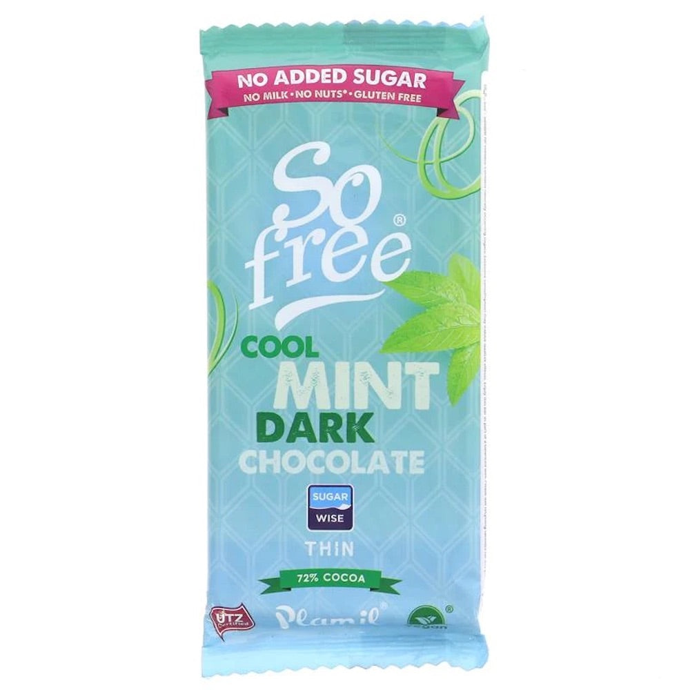 Plamil SO FREE NO ADDED SUGAR COOL MINT DARK CHOCOLATE 80G - Horans Healthstore