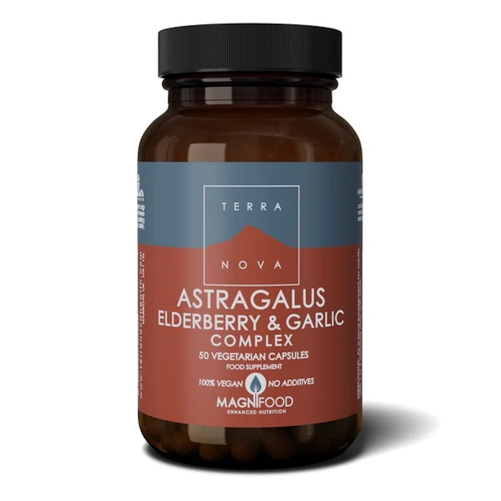 Terranova Astragalus Elderberry & Garlic Complex 50 Veg Caps - Horans Healthstore