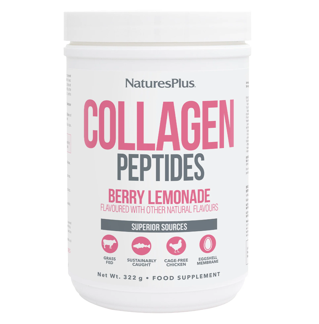 Natures Plus Collagen Peptides Berry Lemonade 322g