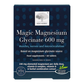New Nordic Magic magnesium glycinate 600mg. Horan's Healthstores