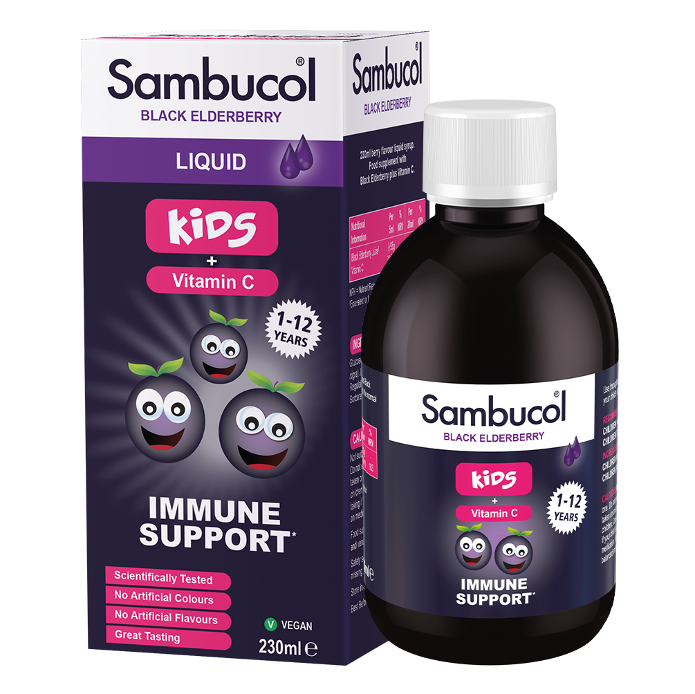 Sambucol For Kids: Black Elderberry Liquid With Vitamin C 230ml  Horan's Healthstores