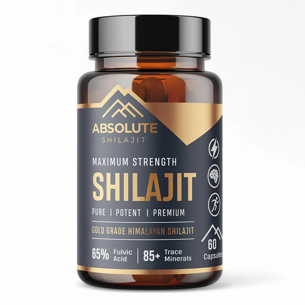 Bottle of Absolute Shilajit on a white background Horan's Healthstores