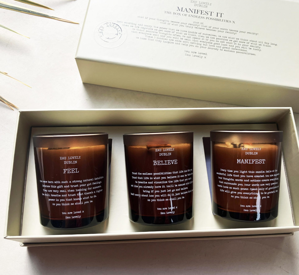 Eau Lovely Manifest It! Candle Trio