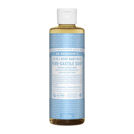Dr Bronner's Baby Unscented Pure-Castile Liquid Soap 237ML - Horans Healthstore