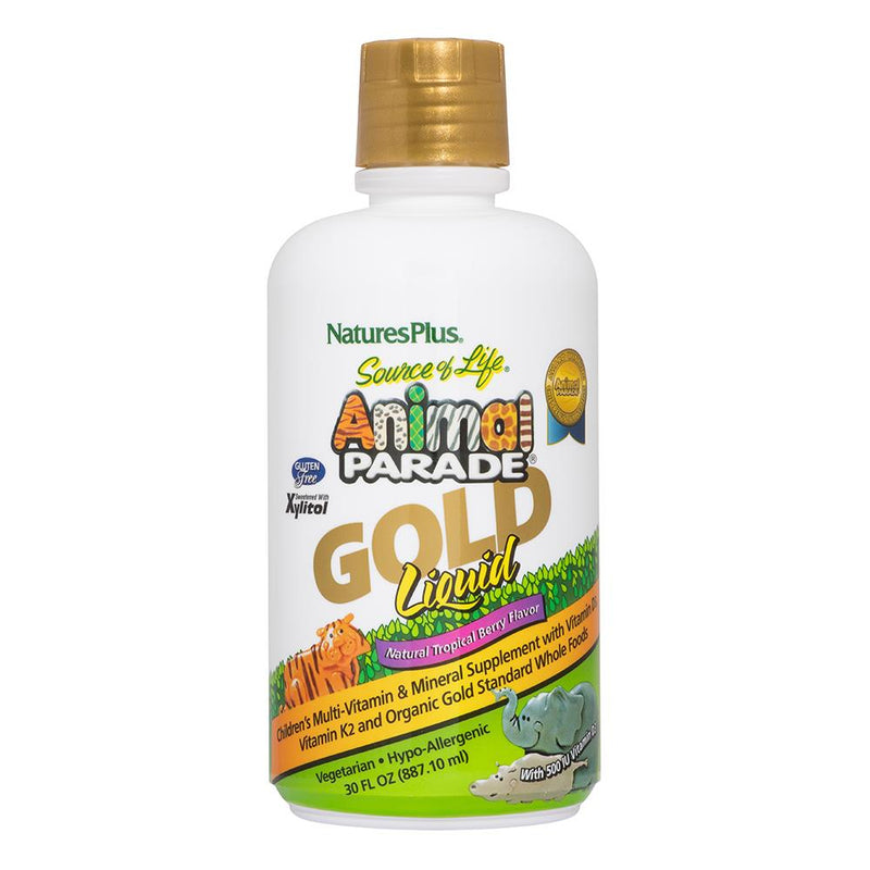 Nature's Plus Animal Parade® Gold Liquid - Childrens Multi - Tropical Berry 480ml - Horans Healthstore