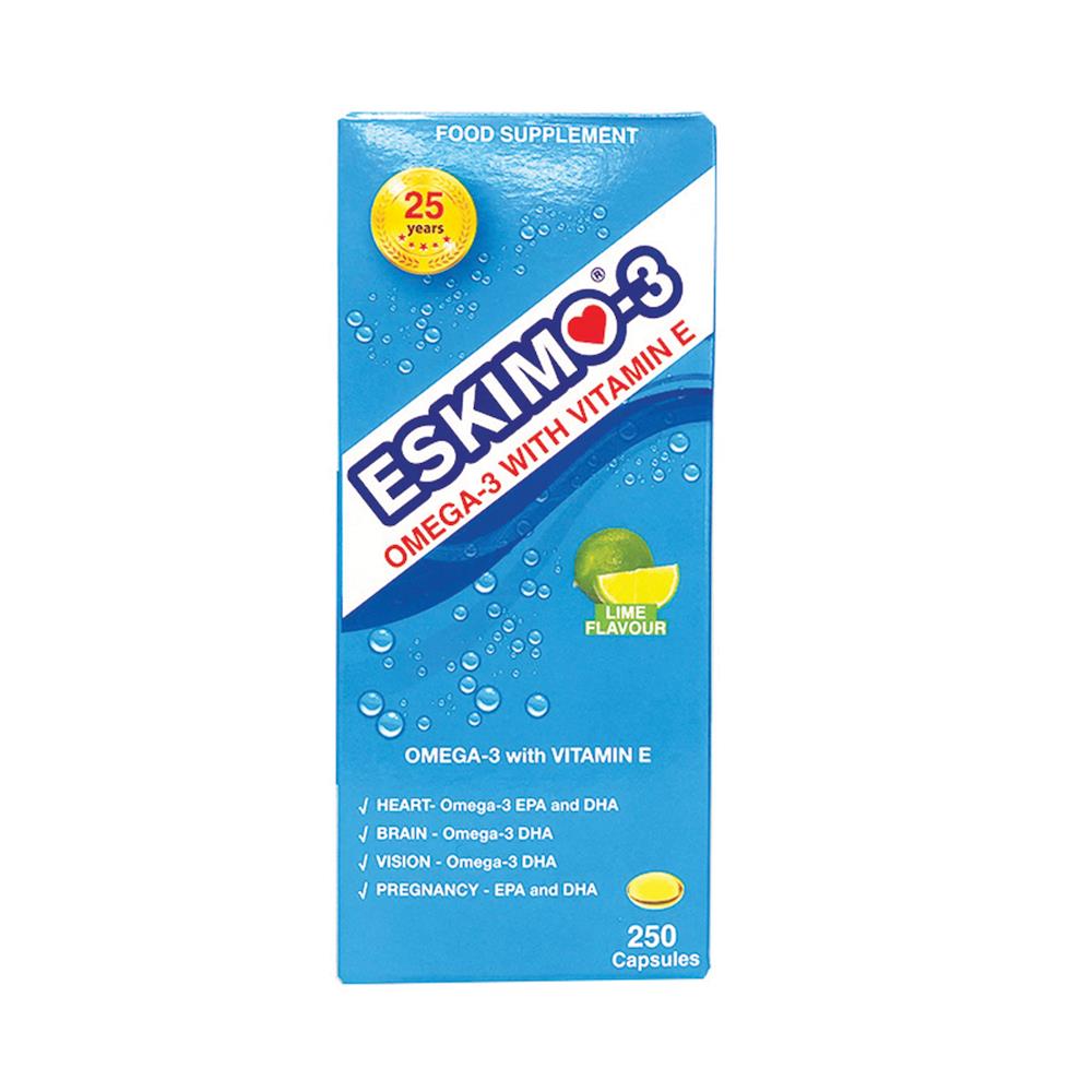 Eskimo-3 Pure Omega-3 With Vitamin E Fish Oil Capsules 250caps - Horans Healthstore