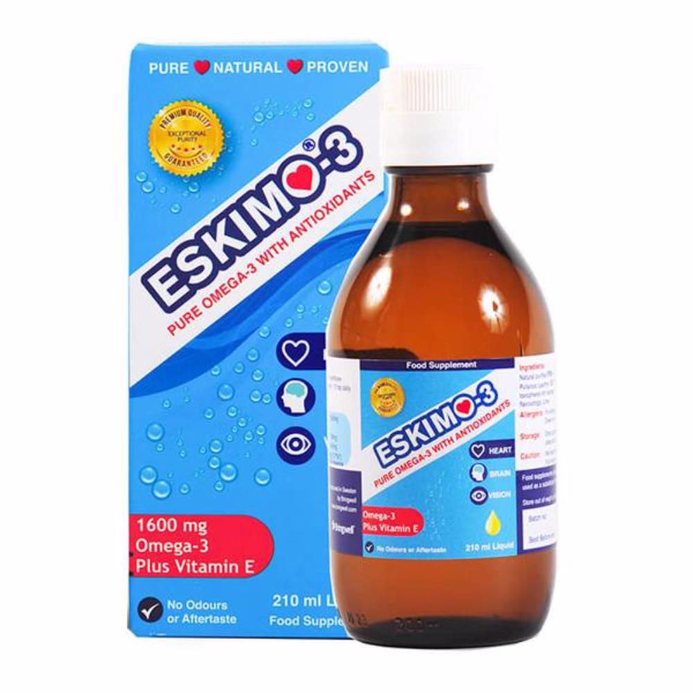 Eskimo-3 Pure Omega-3 With Vitamin E Liquid Fish Oil 210ml - Horans Healthstore