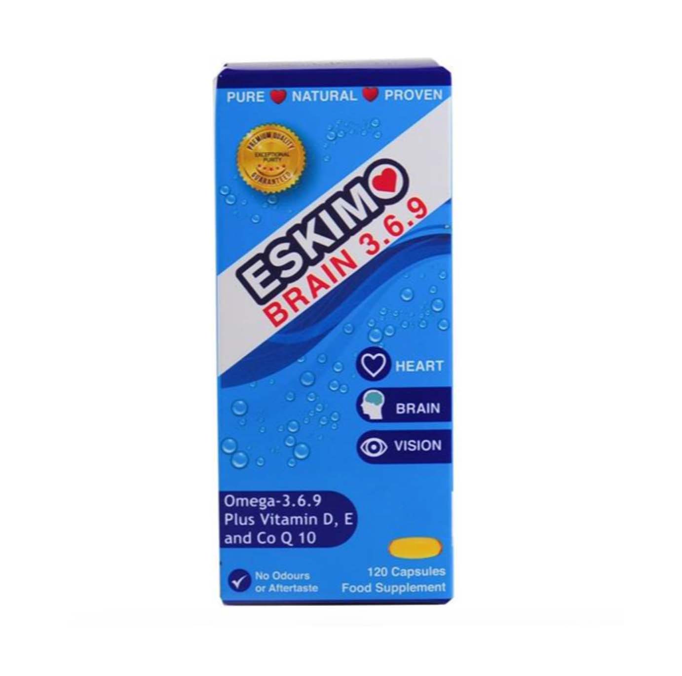Omega-3 Fish Oil Capsules: Eskimo Brain 3.6.9 120S - Horans Healthstore