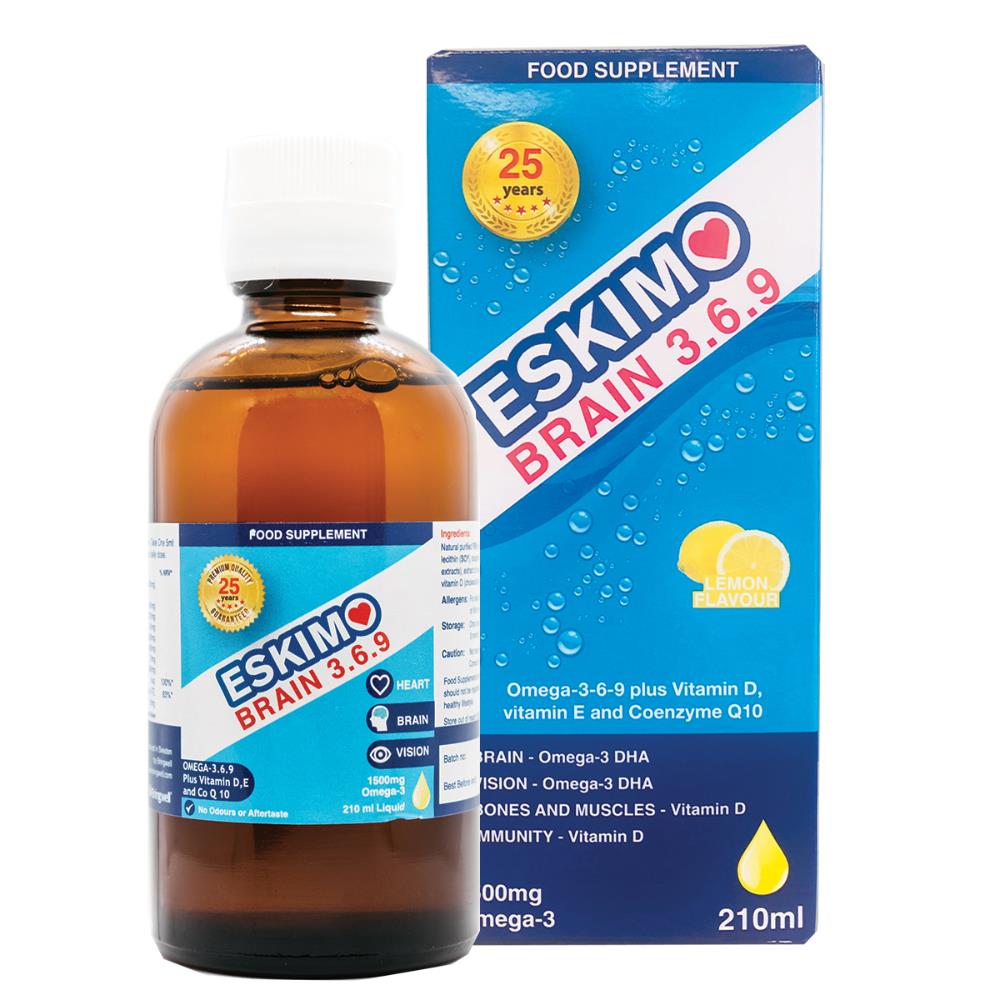 Eskimo-3 Omega-3 Liquid Fish Oil: Eskimo Brain 3.6.9 210ml - Horans Healthstore