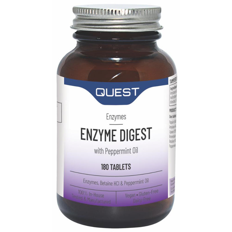 Quest Enzyme Digest With Betaine Hcl & Peppermint Oil 180s - Horans Healthstore