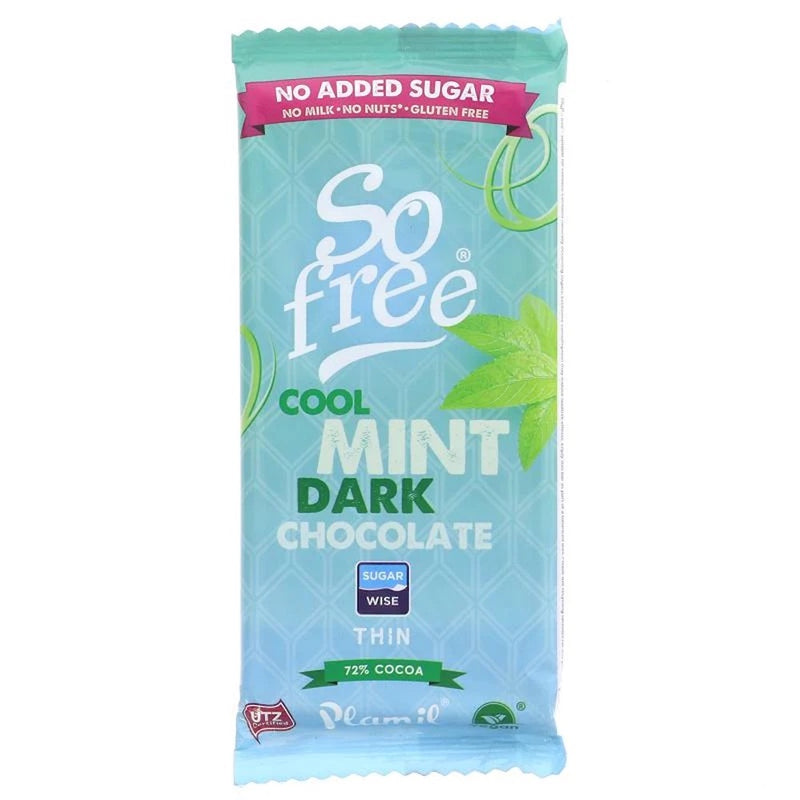 Plamil SO FREE NO ADDED SUGAR COOL MINT DARK CHOCOLATE 80G - Horans Healthstore