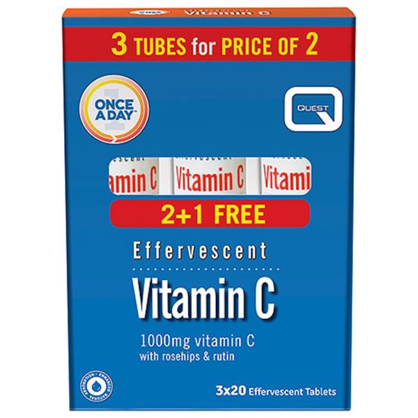 Quest Effervescent Vitamin C - Orange Flavour - 60 Tablets - Horans Healthstore