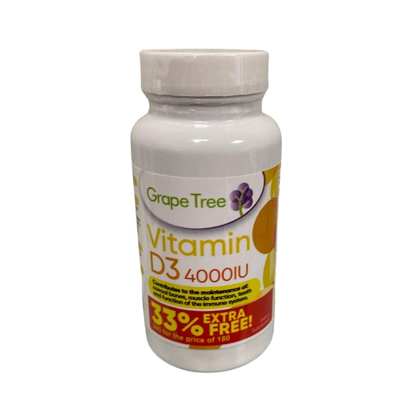 Grape Tree Vitamin D3 4000iu 240 Tablets - Horans Healthstore