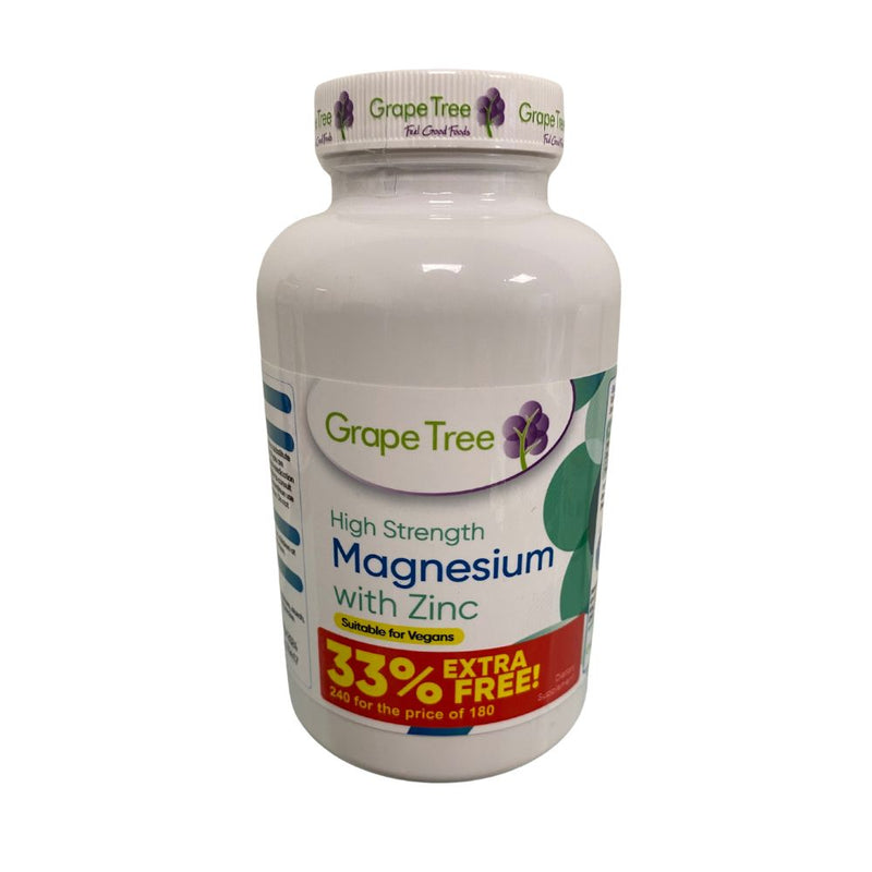Grape Tree High Strength Magnesium with Zinc 240 Tablets - Horans Healthstore