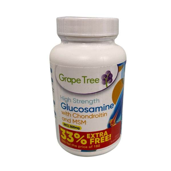Grape Tree Glucosamine with Chondroitin & MSM 240 Tablets. - Horans Healthstore