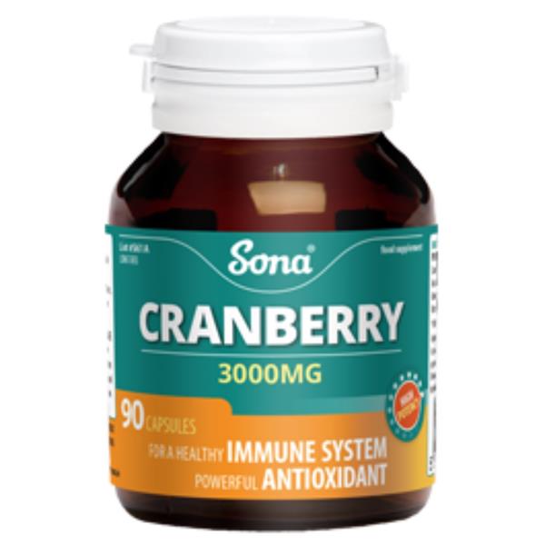 Sona Cranberry 3000mg 90 Caps - Horans Healthstore