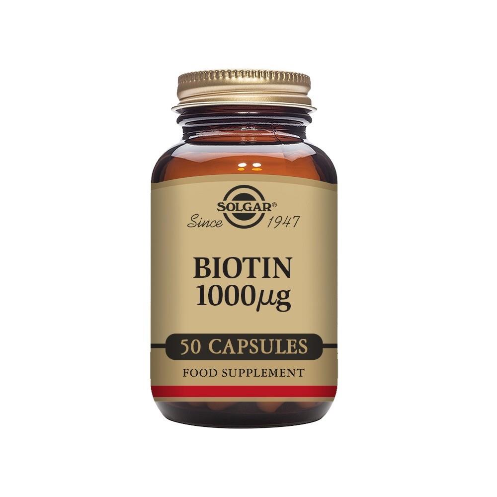 Solgar Biotin 1000 Ug Vegetable Capsules - Pack Of 50 - Horans Healthstore