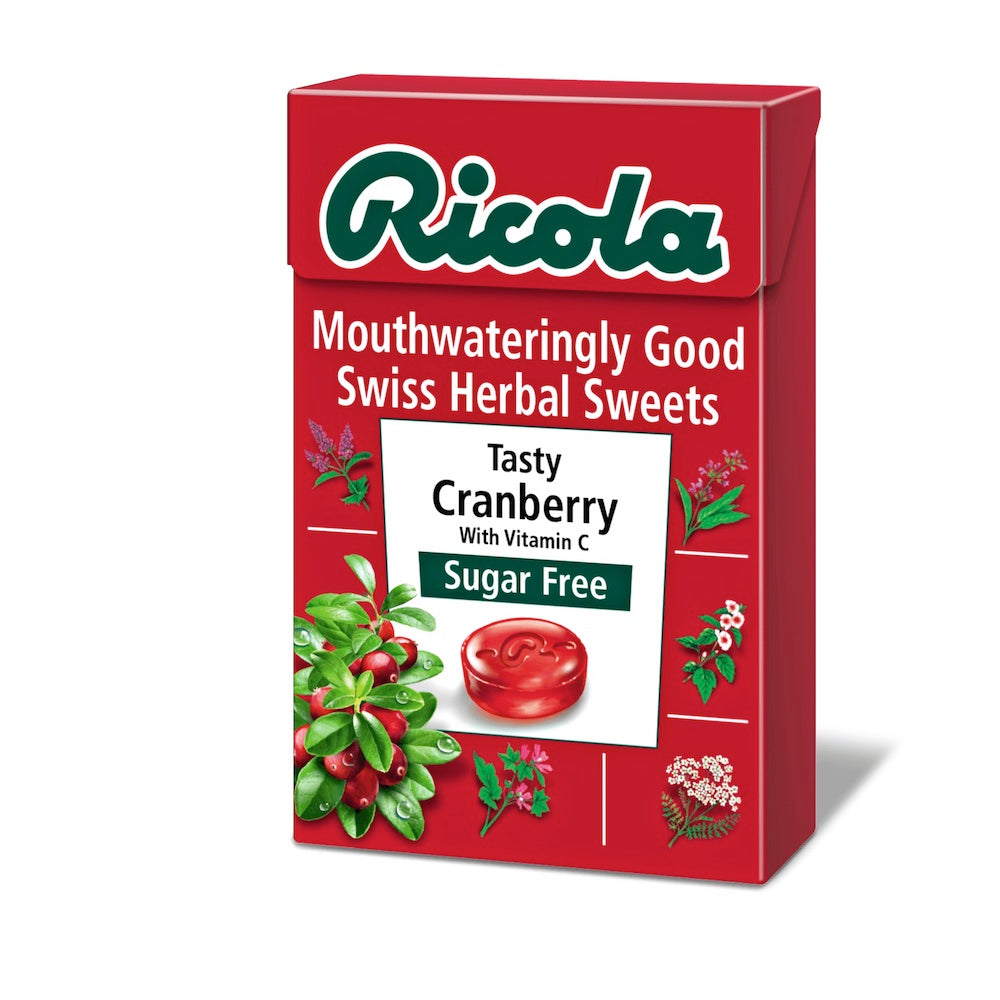 Ricola - Tasty Cranberry Sugar Free 45g - Horans Healthstore