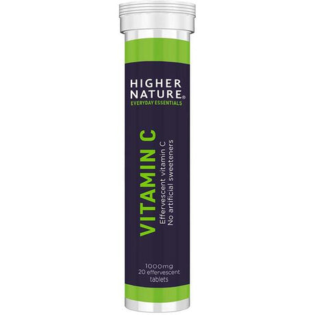 Higher Nature Vit C Effervescent 1000mg - 20 Tabs - Horans Healthstore
