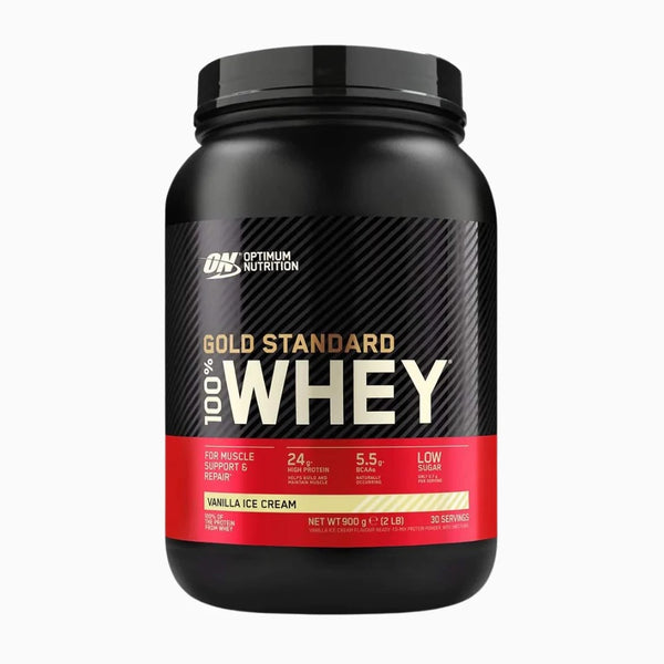 Optimum Nutrition Gold Standard 100% Whey Powder Vanilla Ice Cream 908g - Horans Healthstore