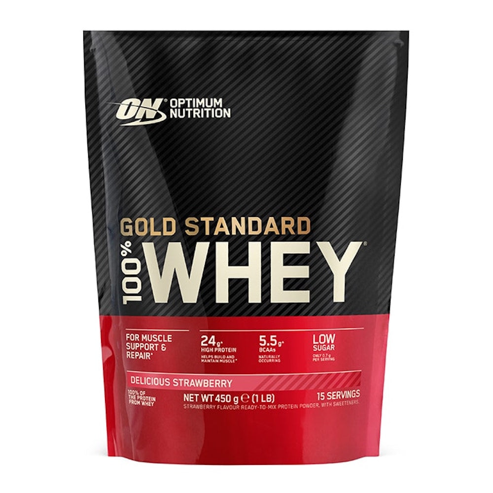 Optimum Nutrition Gold Standard 100% Whey Powder Strawberry 450g - Horans Healthstore