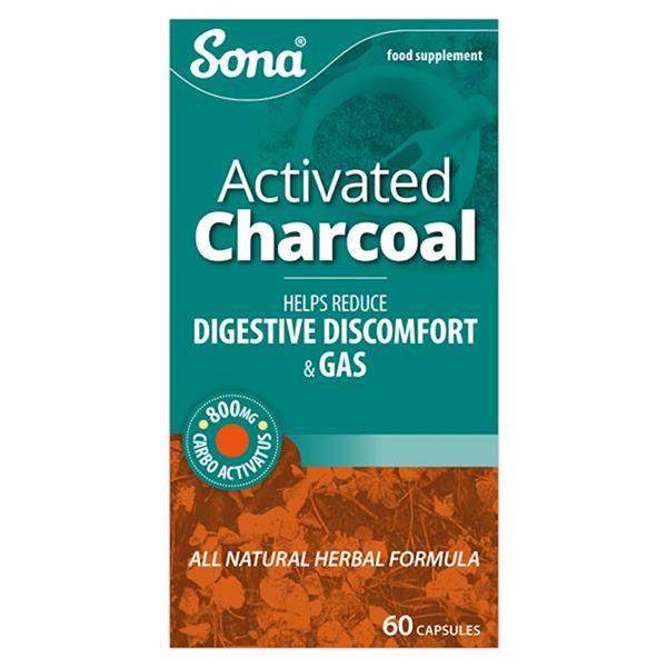 Sona Activated Charcoal Capsules 60 Pack - Horans Healthstore