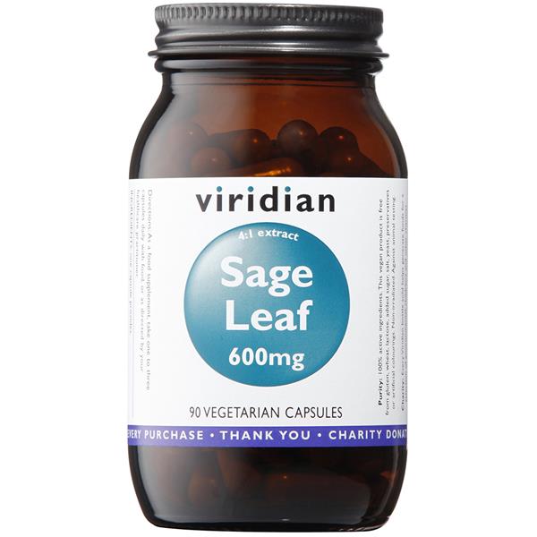 Viridian Sage Extract 600mg 90 Caps - Horans Healthstore