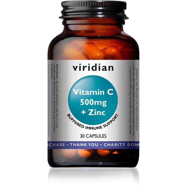 Viridian Vitamin C 500mg With Zinc - Horans Healthstore