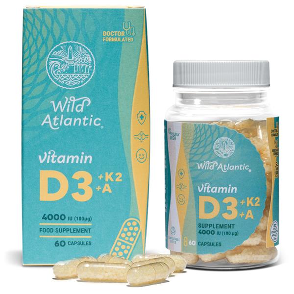 Wild Atlantic Health Vitamin D3+k2+a 60 Caps - Horans Healthstore